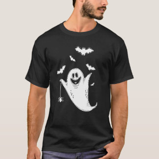 Camiseta Bonito Dia de as Bruxas engraçado Ghost Bats Fanta