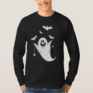 Camiseta Bonito Dia de as Bruxas engraçado Ghost Bats Fanta