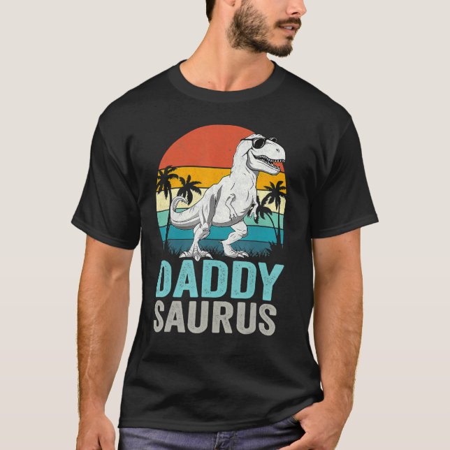 Camiseta Bonito Dia Pai Daddysaurus Rex Dinossaur Pai Sau (Frente)