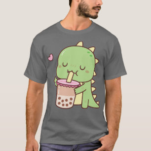 Camiseta Bonito Dino Adora Chá Boba Milk