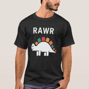 Camiseta Bonito Dino Rawr Dinossaur Roaring Engraçado Kid D