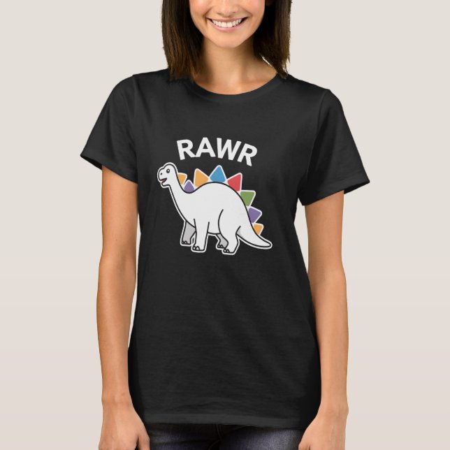 Camiseta Bonito Dino Rawr Dinossaur Roaring Engraçado Kid D (Frente)