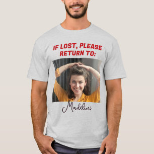 Camiseta Bonito Divertido Se Perdido Por Favor Devolva Ao C
