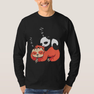 Camiseta Bonito Dormindo Panda Sloth Engraçado Preguiçoso P