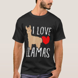 Camiseta Bonito e Adorável Eu Amo Lhamas