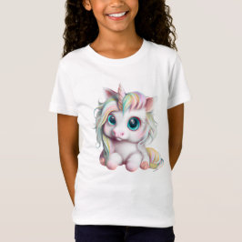 Camiseta Bonito e Adorável Unicórnio Bebê