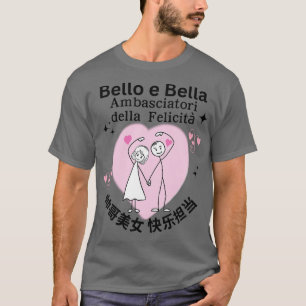 Camiseta Bonito e feliz Casal italiano