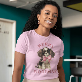 Camiseta Bonito e Festivo: Feliz, Woofmas, Cachorro das Mul