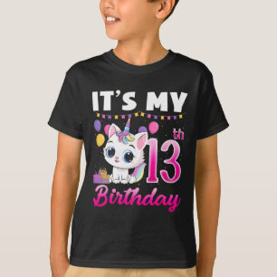 Camiseta Bonito É Meu Aniversário 13 de 13 Anos