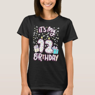 Camiseta Bonito É Meu Bolo De Aniversário De 12 Anos Donut