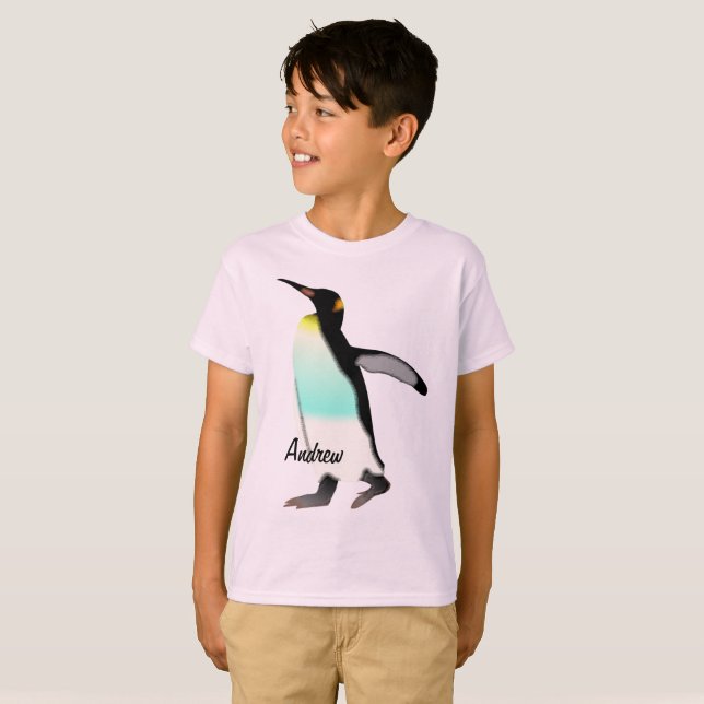 Camiseta Bonito e Orgulhoso Imperador Penguin Personalizado (Frente Completa)
