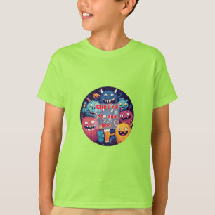 Camiseta Bonito e Spooky Halloween Adorável Boo Amigo de Cr