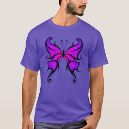 Camiseta Bonito Em Algodão Confortável Com Borboleta Roxa T