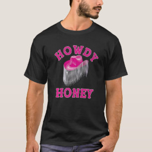 Camiseta Bonito Estético Rosa Caubói Feminino Música Countr