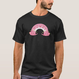 Camiseta Bonito Estético Rosa Howdy Cowgirl Sulista Country