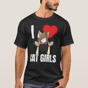 Camiseta Bonito Eu Adoro Garotas Gato Peludo