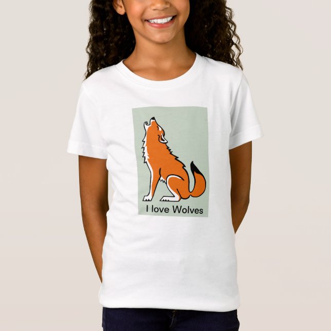 Camiseta Bonito eu adoro WOLVES - Imagem animal - Vida selv (Frente)