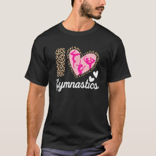 Camiseta Bonito Eu Amo Ginástica Estampa de Leopardo Mulher