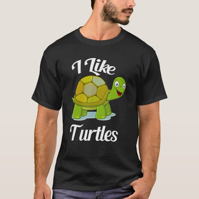 Camiseta Bonito Eu Gosto de Citações de Cartoon de Tartarug (Frente)