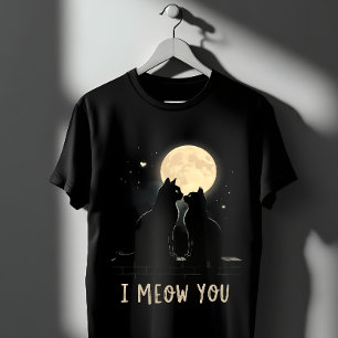 Camiseta Bonito "Eu te mando", jogue gatos pretos apaixonad