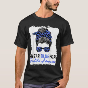 Camiseta Bonito Eu Visto Azul Para A Consciência Da Diabete