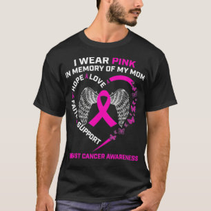 Camiseta Bonito Eu Visto Rosa Em Memória Do Cancer Da Minha