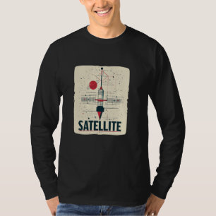 Camiseta Bonito Figurino de Satélite para Amantes Espaciais