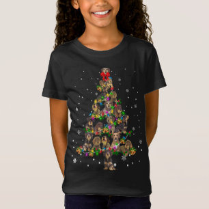Camiseta Bonito Fio com cabelo Dachshund cão de Natal prese