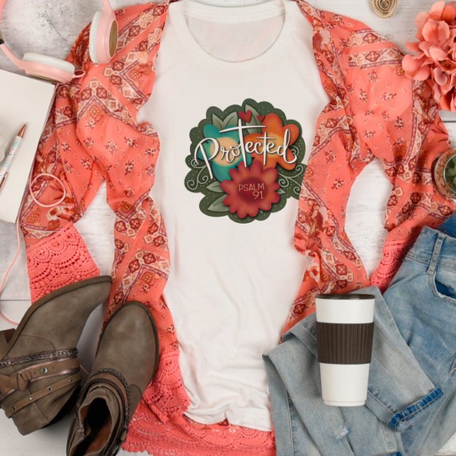 Camiseta Bonito Floral Protegida Inspirividade T (Criador carregado)