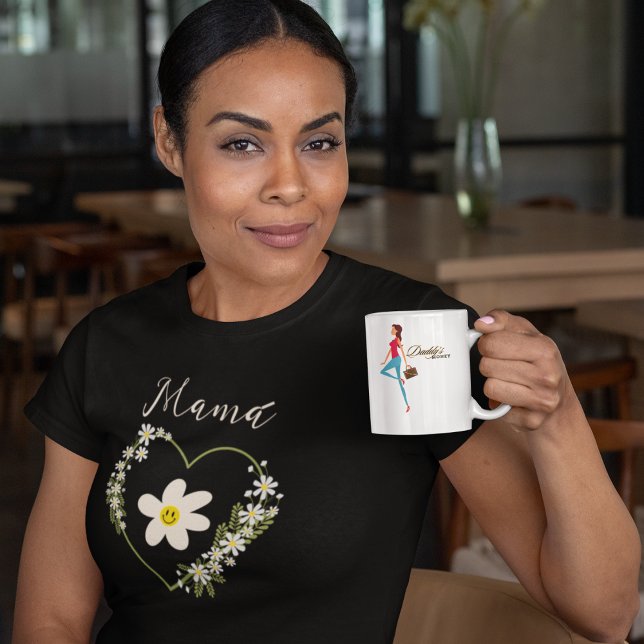 Camiseta Bonito Flores Retro Cardíaca Rosto Feliz Mãe Espan (Criador carregado)