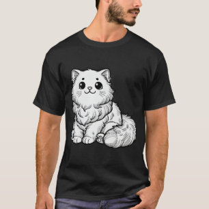 Camiseta Bonito Fluffy Gato Preto