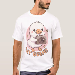 Camiseta Bonito Ganso De Bebê Com Câmera Diz Engraçado Gans