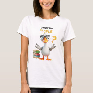 Camiseta Bonito ganso nerd, não consigo ler pessoas