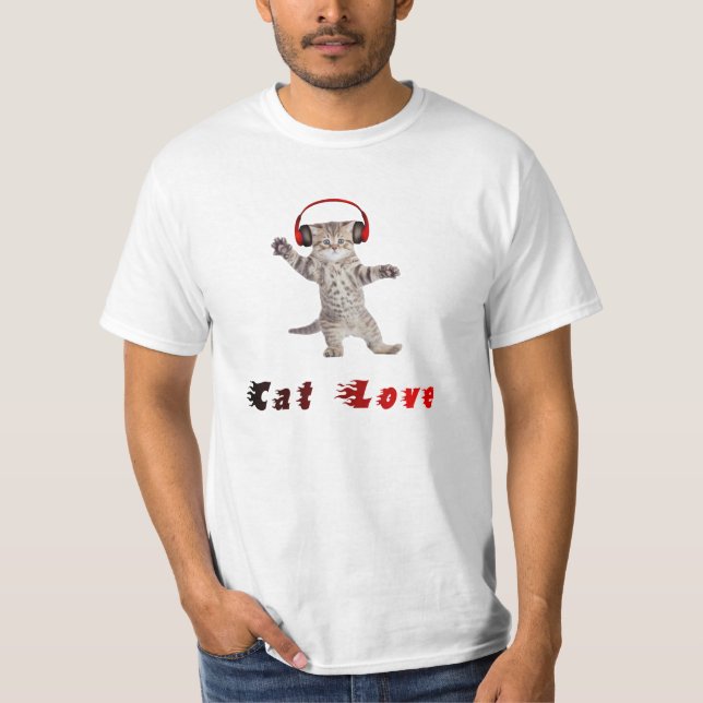 Camiseta Bonito gato engraçado legal 19. (Frente)