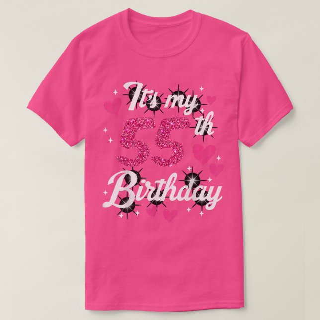 Camiseta Bonito girando 55 anos de Festa de aniversário Cut (Frente do Design)