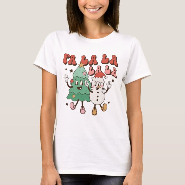 Camiseta Bonito Groovy Retro Natal (Frente)