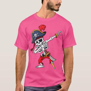 Camiseta Bonito Halloween Dabbing Pirate Skeleton Engraçado