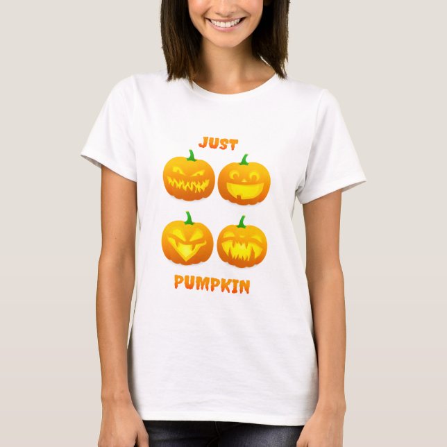 Camiseta Bonito Halloween Engraçado Jack O Lanterna Pumpkin (Frente)