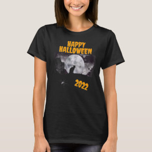 Camiseta Bonito Halloween Gatos Aranhas Assustadoras Casa 2