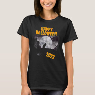 Camiseta Bonito Halloween Gatos Aranhas Assustadoras Casa 2