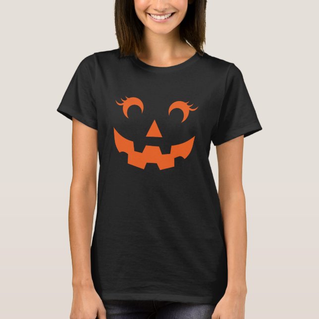 Camiseta Bonito Halloween Jack O'Lanterna Pumpkin Face (Frente)