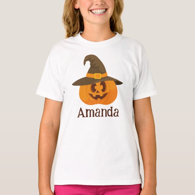 Camiseta Bonito Halloween Pumpkin Orange Jack O Lanterna Di (Frente)