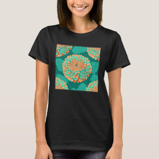 Camiseta Bonito Ilustração de Flor Chrysanthemum Única Wo