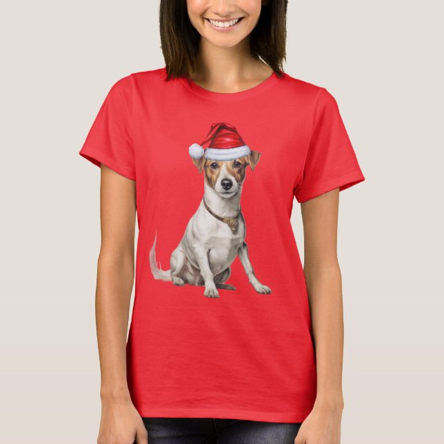 Camiseta Bonito Jack Russell Cachorro Sobrevivente Feliz Na (Frente)