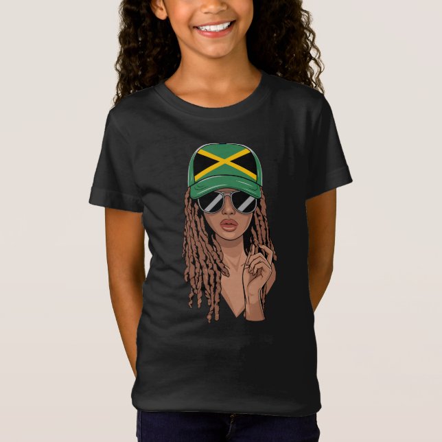 Camiseta Bonito jamaicano e "Va-te"! Cabelo jamaicano orgul (Frente)