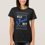Camiseta Bonito Jewly Boy Ugly Hanukkah Sweater Chanukah<br><div class="desc">Bonito Rapaz Judeu Feio Hanukkah Suéter Chanukah Hebraico</div>
