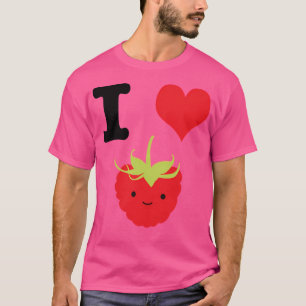 Camiseta Bonito Kawaii Eu Adoro Framboesas