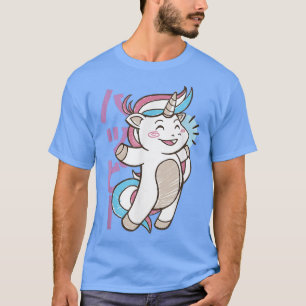 Camiseta Bonito Kawaii Saltando Unicorn Kawaii - Design