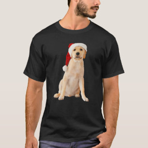 Camiseta Bonito Lab Amarelo Puppy Santa Imagem Natal Do Nat