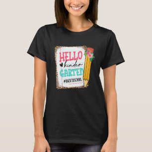 Camiseta Bonito Lápis Olá Jardim De Infância Feliz Primeiro